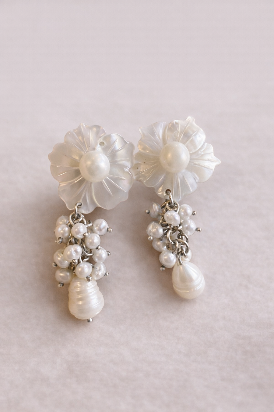 Aros flor nacar